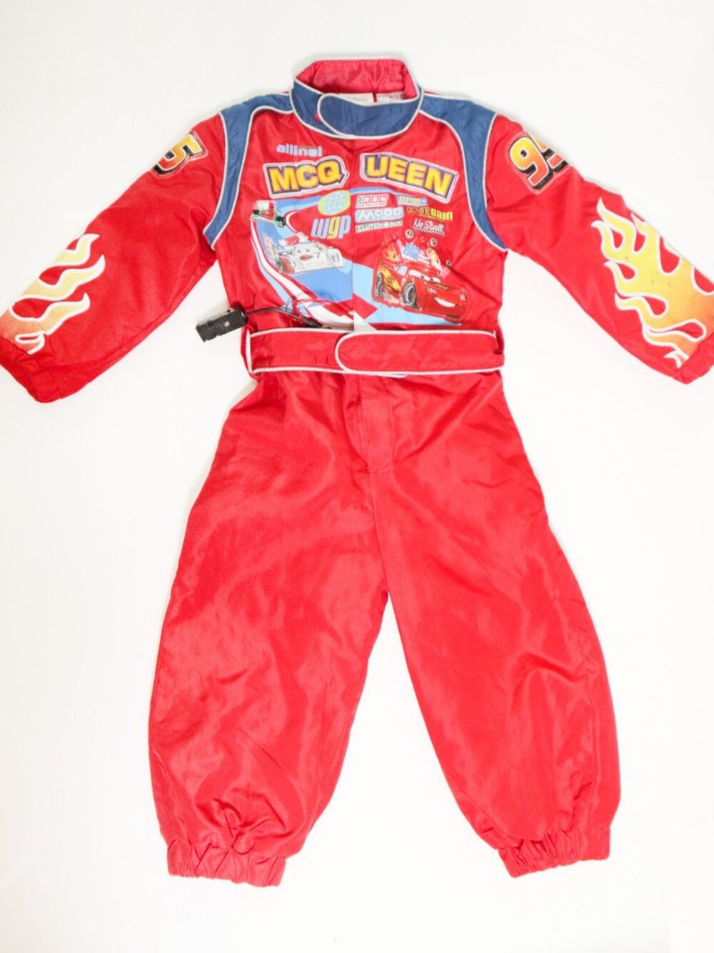 Disney Store Lightning McQueen Cars Red Pit Crew Jumpsuit Halloween Sz 2-3 XXS